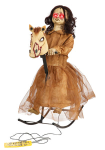 3.5' Animated Rocking Horse with Talking Doll Prop