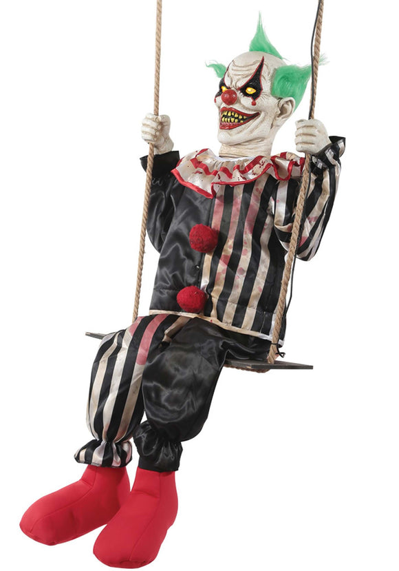 Swinging Animated Chuckles Evil Clown Prop