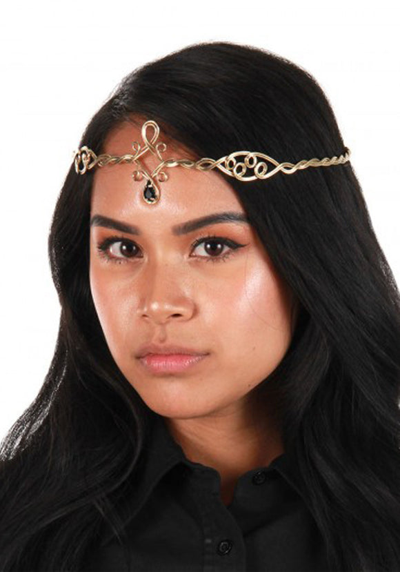 Antique Gold/Black Gem Circlet Adjustable