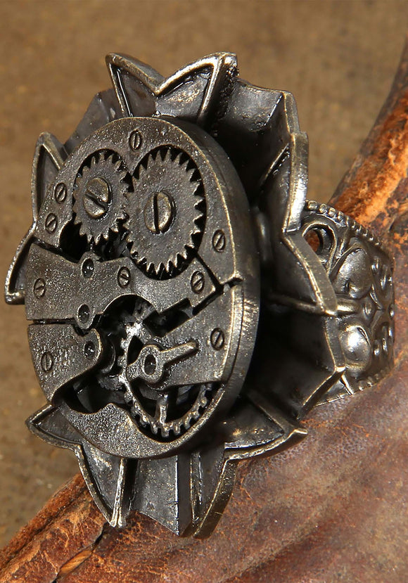 Antique Steampunk Watch Gears Ring