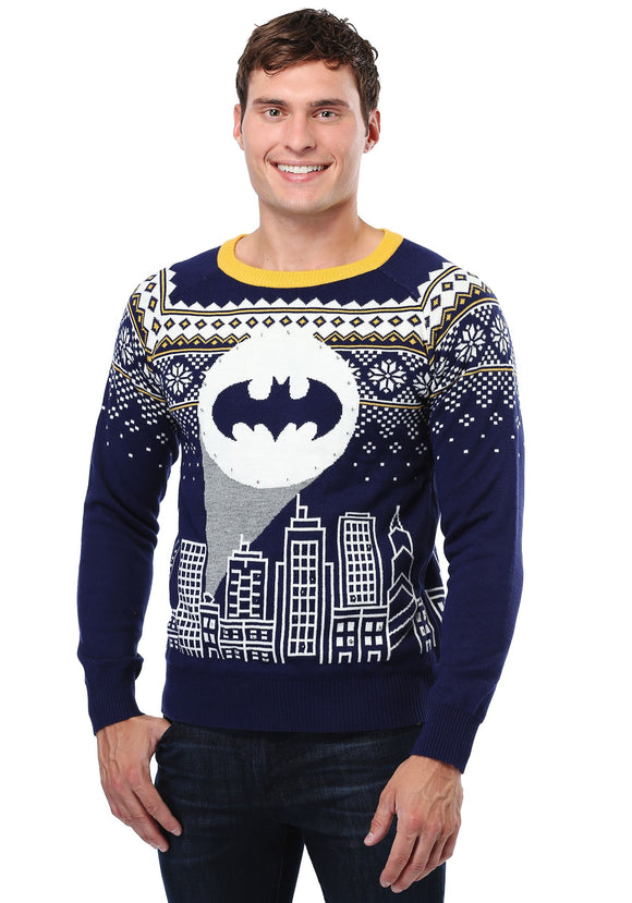 Batman Bat Signal Ugly Christmas Sweater