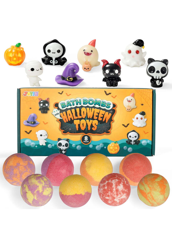 8 Pcs Bath Bomb with Halloween Toys