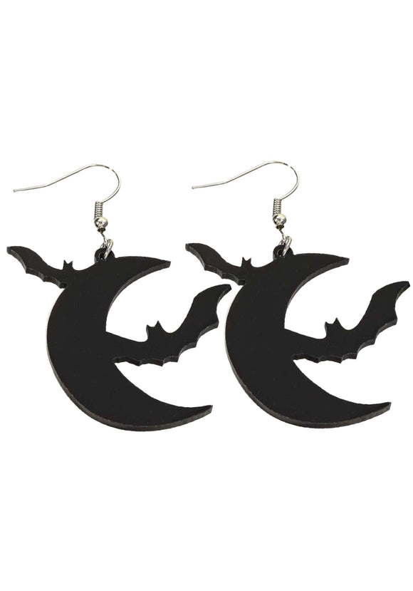 Bats and Moon Costume Earrings