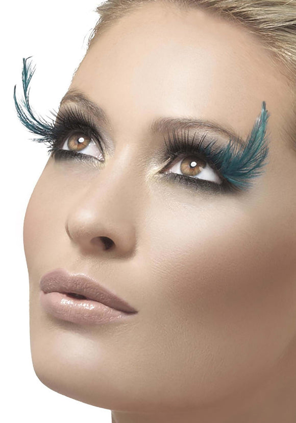 Black and Green Feather Eyelashes