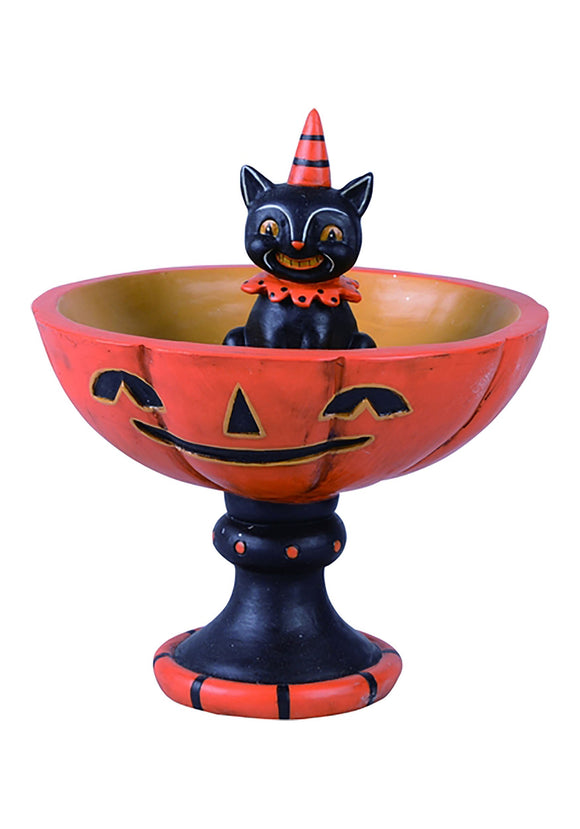 Johanna Parker Resin Black Cat Halloween Treat Stand Decoration