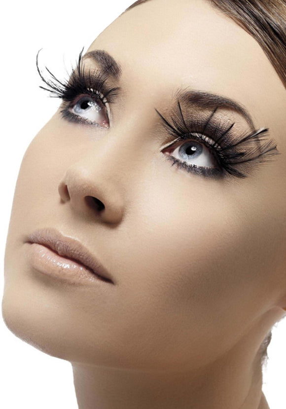 Feather Black Plume Eyelashes with Glue