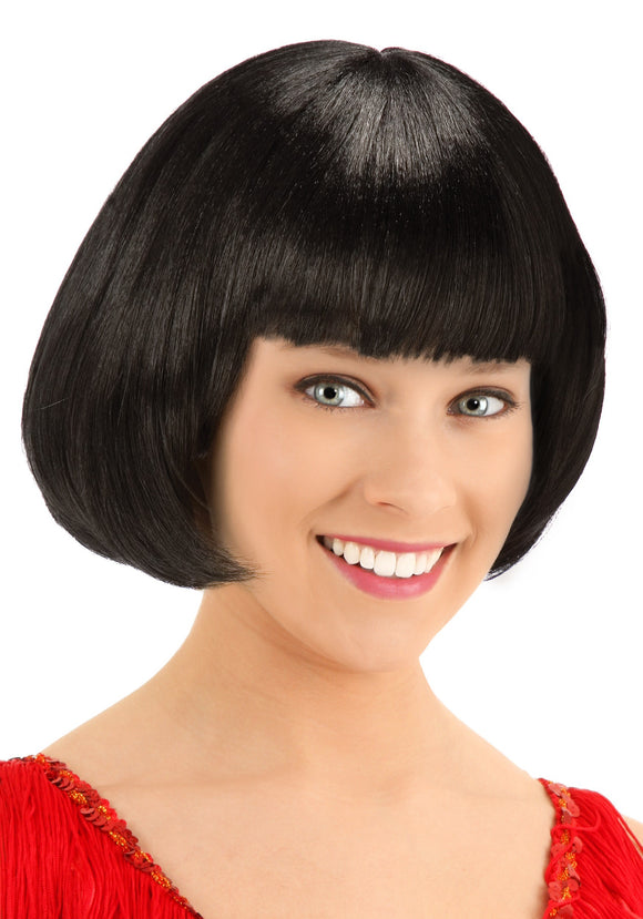 Deluxe Black Flapper Wig