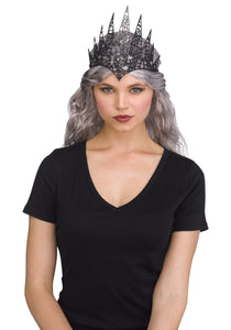 Women's Black Flexible Glitter Crown