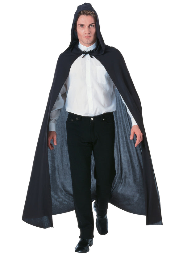 Black Hooded Cape for Adults