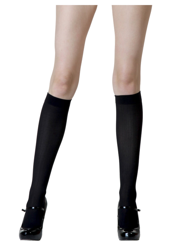 Womens Black Knee High Stockings