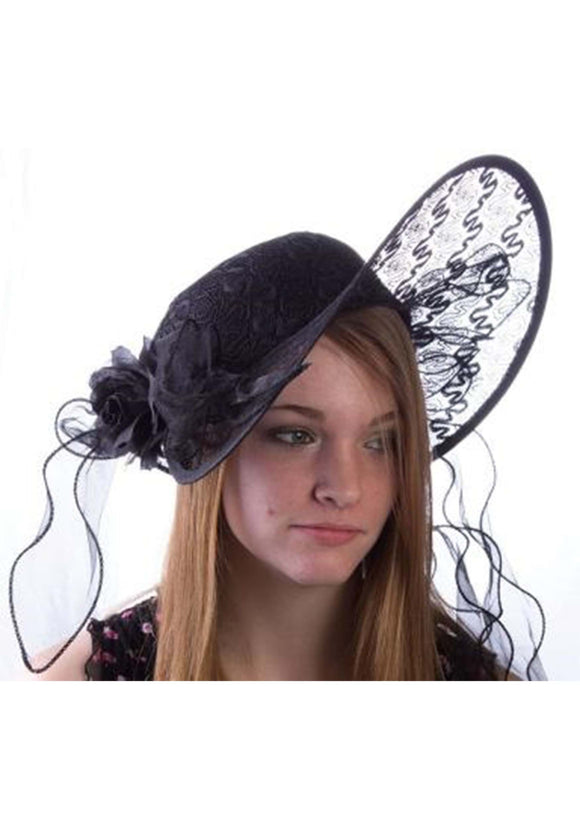 Adult Black Lace Derby Hat