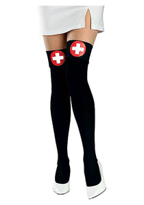 Black Nurse Thigh High Stockings