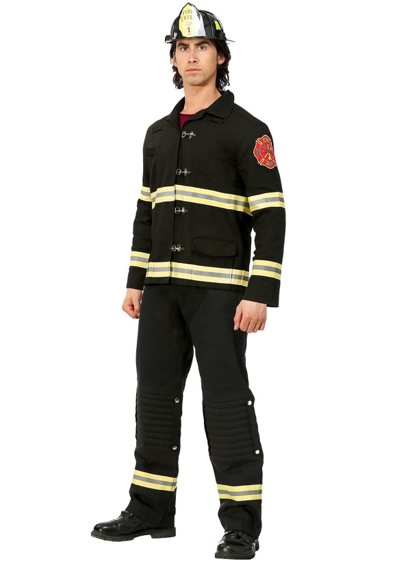 Black Uniform Firefighter Costume for Men