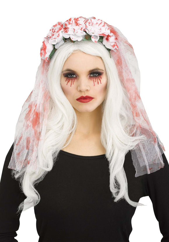 White Bridal Veil w/ Blood