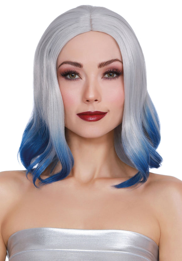 Dip Dye Grey/Blue Wig