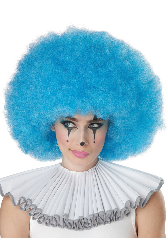 Blue Jumbo Afro Clown Wig
