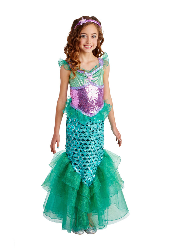 Blue Seas Mermaid Deluxe Costume for Girls