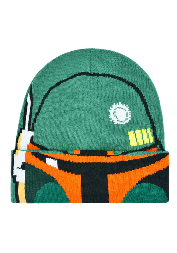 Big Face Roll Down Boba Fett Intarsia Beanie