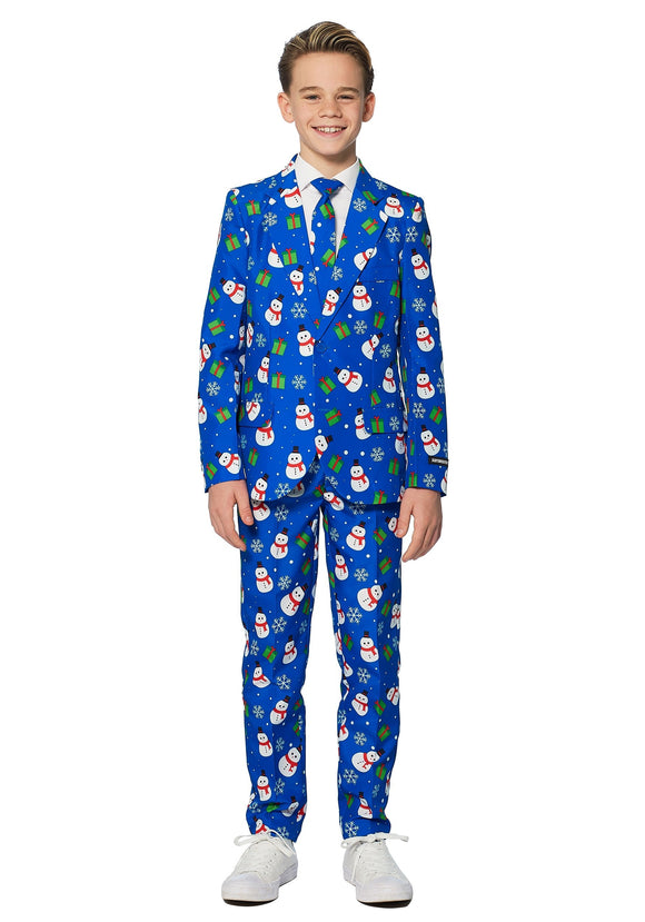 Blue Snowman Boy's Suitmiester Suit