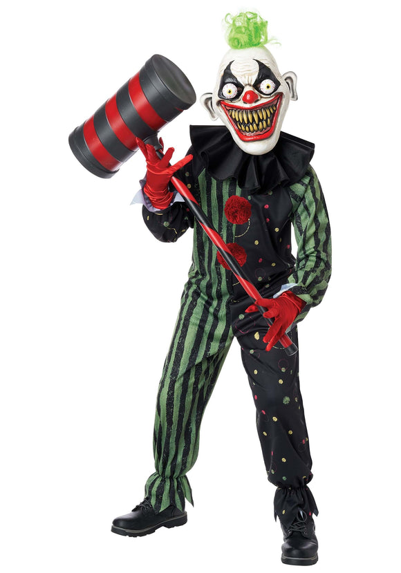 Crazy Eyed Clown Boy's Child Costume