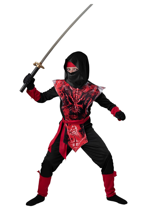Death Skeleton Knight Boys Costume