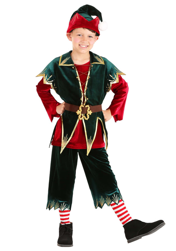 Deluxe Boys Holiday Elf Costume