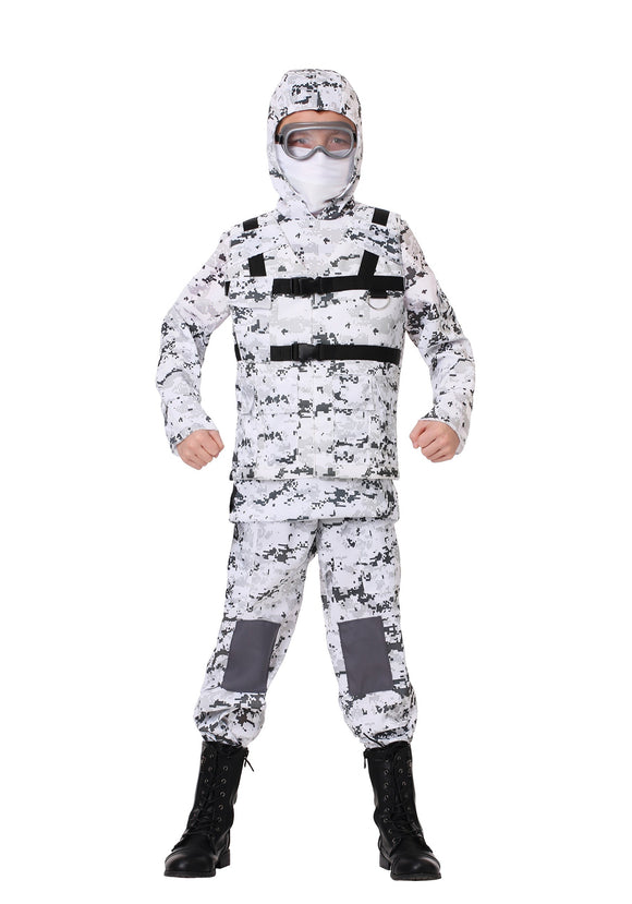 Winter Camo Soldier Costume for Boys