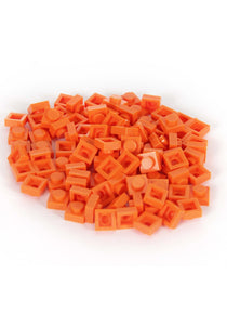 Orange Bricky Blocks 100 Pieces 1x1