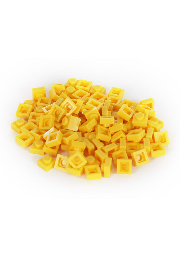 Yellow Bricky Blocks 100 Pieces 1x1