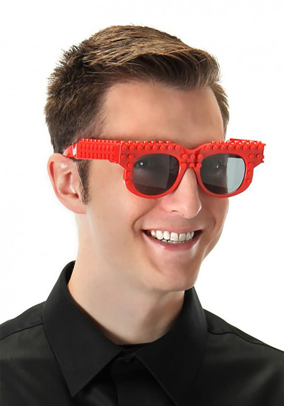 Bricky Blocks Red Costume Glasses