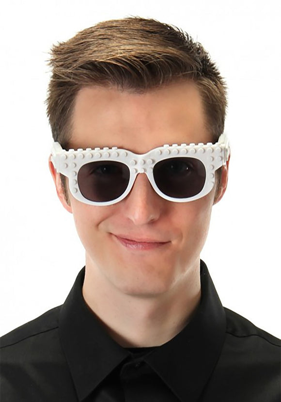 Bricky Blocks White Costume Glasses