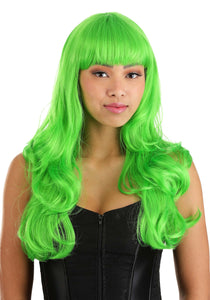 Bright Green Full Wavy Women's Wig
