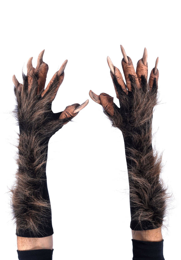 Adult's Brown Wolf Gloves
