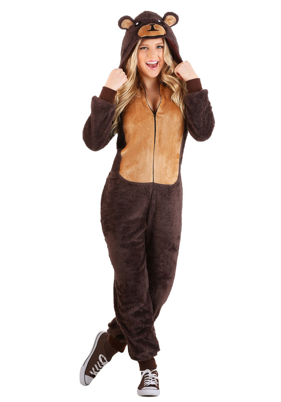 Adult Jumpsuit Costume Brown Bear