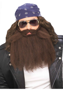 Brown Biker Beard & Mustache