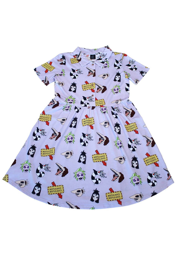 Cakeworthy Beetlejuice Button Up Dress for Women