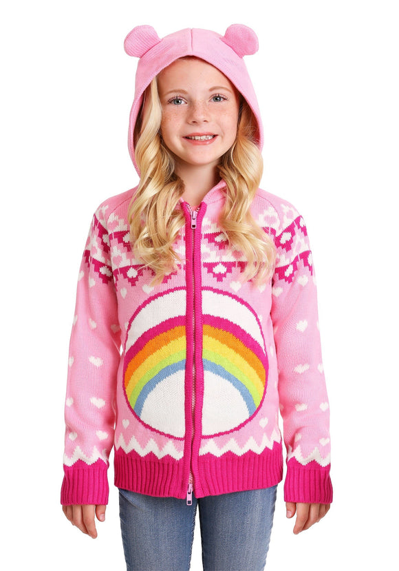 Care Bears Cheer Bear Zip Up Knit Sweater for Kids