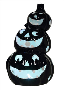 3-Pumpkin Ceramic Glow Stack