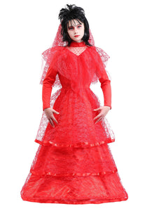 Gothic Red Wedding Dress Costume for Girls