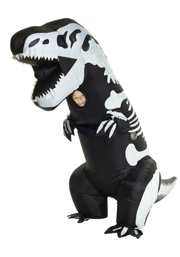 Inflatable Skeleton T-Rex Costume for Kids
