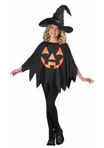 Child Dark Jack O' Lantern Poncho