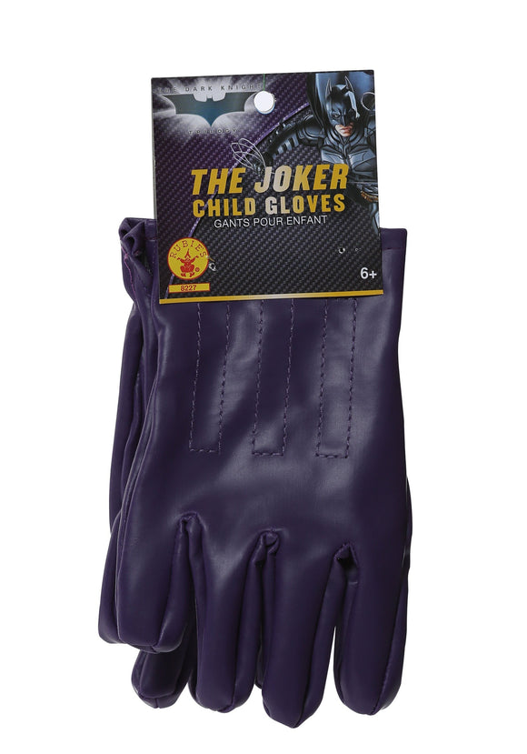 Child Joker Gloves Purple - Halloween Batman Movie Costume Accessory