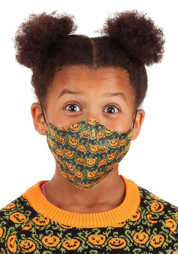 Sublimated Child Pumpkins Face Mask