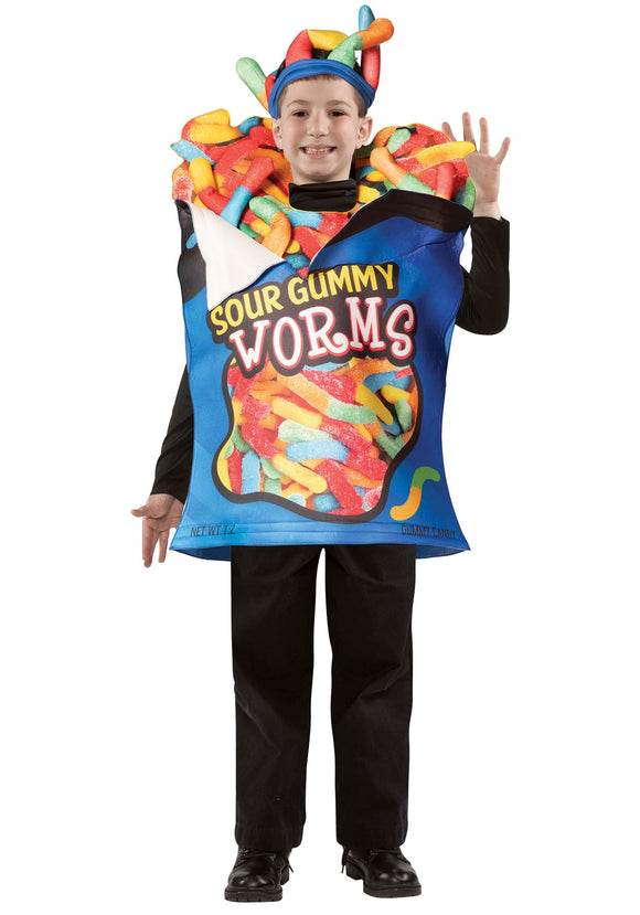Sour Gummy Worm Child Costume
