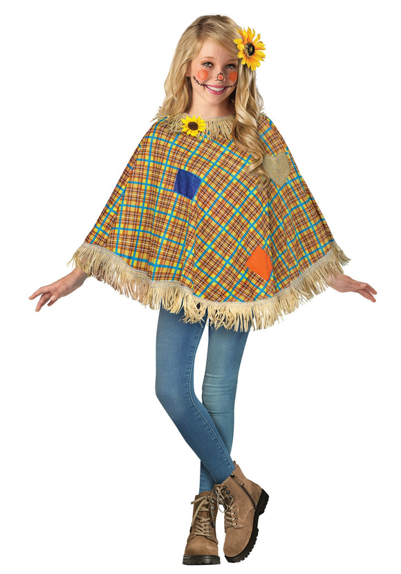 Sweet Scarecrow Poncho for Kids
