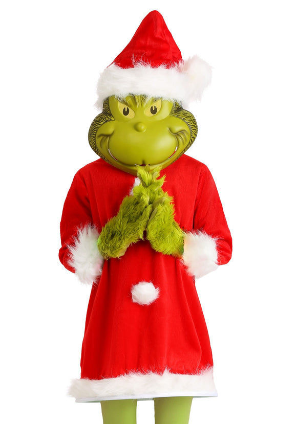 The Grinch Santa Deluxe Costume with Mask for Kids