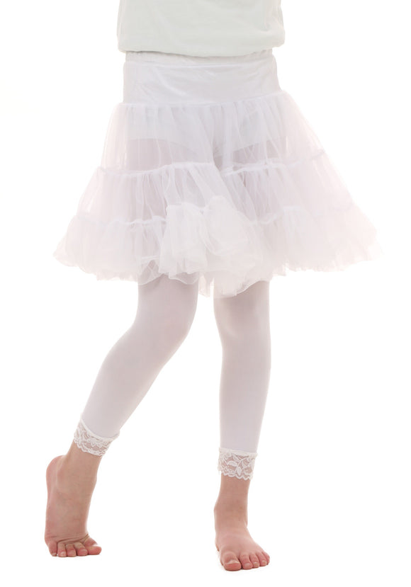 Child White Knee Length Crinoline