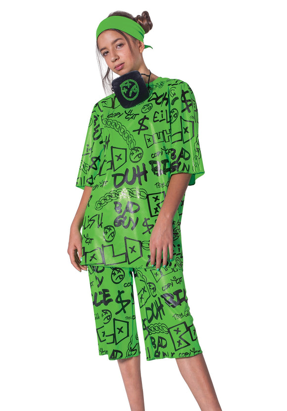 Classic Green Kids Billie Eilish Costume