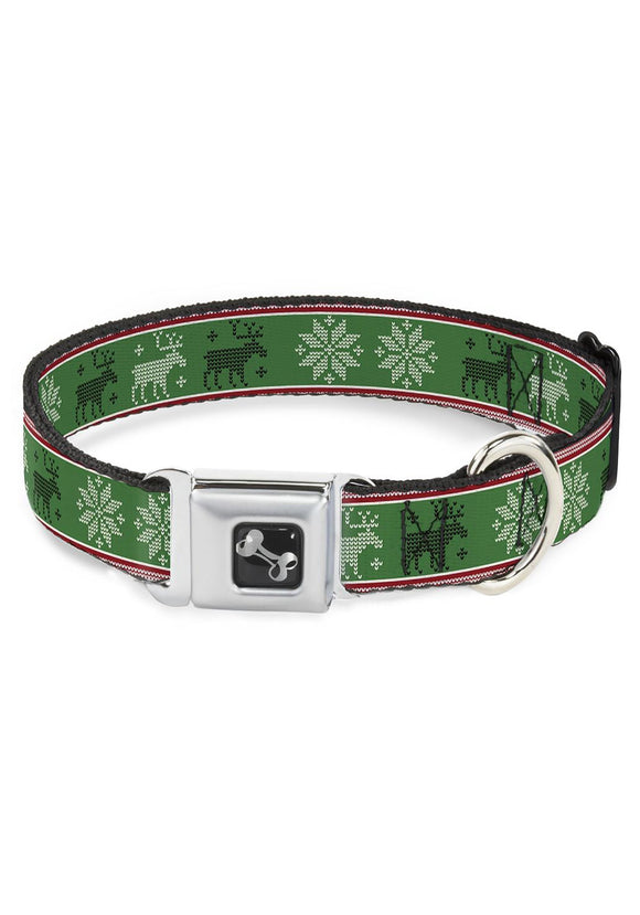 Christmas Pattern Moose and Snowflakes Seatbelt Collar