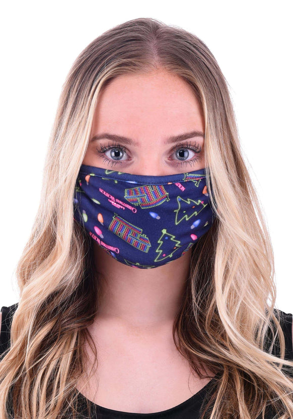 Christmas Vacation Neon Allover Print Adult Face Mask